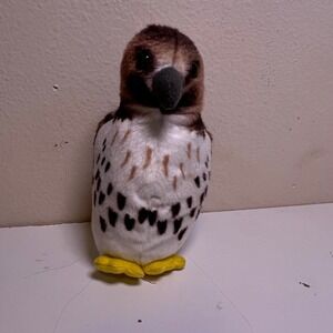 Wild Republic Small Red-Tailed Hawk Plush Brown White Realistic Bird of Prey